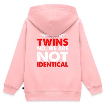 Yes, We Are Twins, No, We Are Not Identical 6 - Kinder Premium Organic Zip Hoodie - Rosa - Hinten - AI Model Kid Female (0cm)