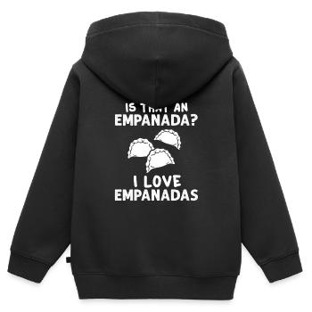Empanada Argentinien Teigtasche Spanien - Kinder Premium Organic Zip Hoodie - Schwarz - Hinten - AI Model Kid Male (0cm)