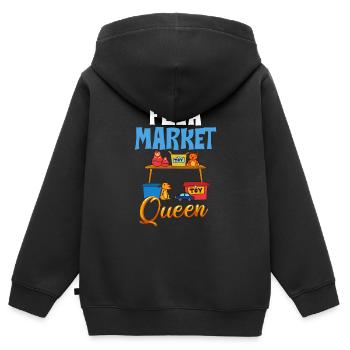 Flea Market Flea Market Funny Articles Market - Kids Premium Organic Zip-up Hoodie - black - Back - AI Model Kid Male (0cm)