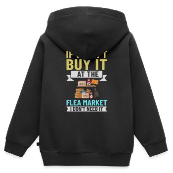 Flea Market Flea Market Funny Articles Market - Kids Premium Organic Zip-up Hoodie - black - Back - AI Model Kid Male (0cm)