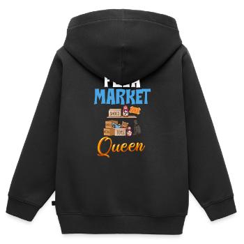 Flea Market Flea Market Funny Articles Market - Kids Premium Organic Zip-up Hoodie - black - Back - AI Model Kid Male (0cm)