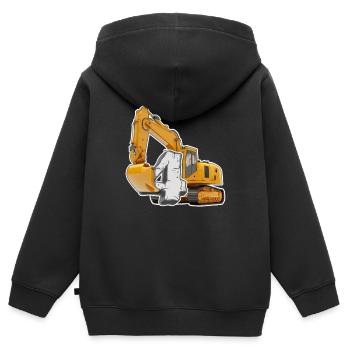 4ème anniversaire Chantier excavatrice ans Idée cadeau - Sweat Premium à capuche zippé enfant bio - noir - Dos - AI Model Kid Male (0cm)