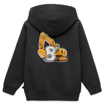 Ich bin 8 Bagger 8. Geburtstag 8 Jahr Bauarbeiter - Kinder Premium Organic Zip Hoodie - Schwarz - Hinten - AI Model Kid Male (0cm)