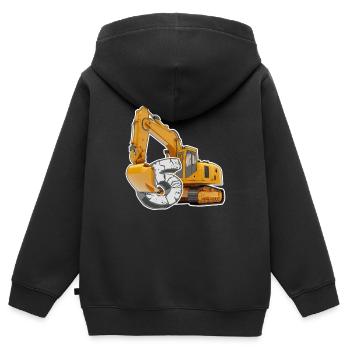 Ich bin 6 Bagger 6. Geburtstag 6 Jahr Bauarbeiter - Kinder Premium Organic Zip Hoodie - Schwarz - Hinten - AI Model Kid Male (0cm)