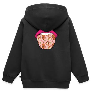 Guinea pig guinea pig tongue - Kids Premium Organic Zip-up Hoodie - black - Back - AI Model Kid Male (0cm)
