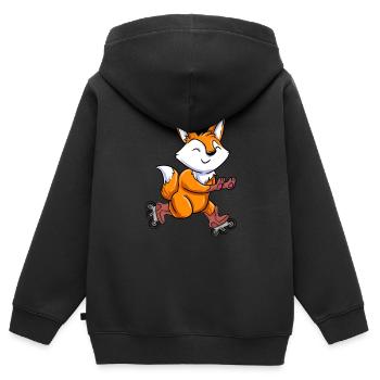 Inlineskating Inlineskater Geschenk - Kinder Premium Organic Zip Hoodie - Schwarz - Hinten - AI Model Kid Male (0cm)