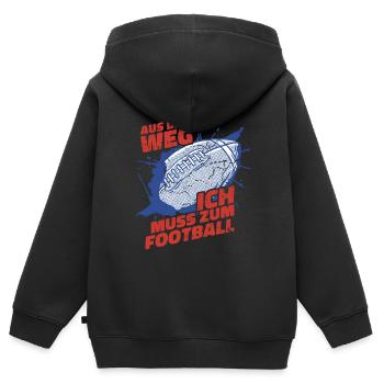 Aus Dem Weg Ich Muss Zum Football - Kinder Premium Organic Zip Hoodie - Schwarz - Hinten - AI Model Kid Male (0cm)