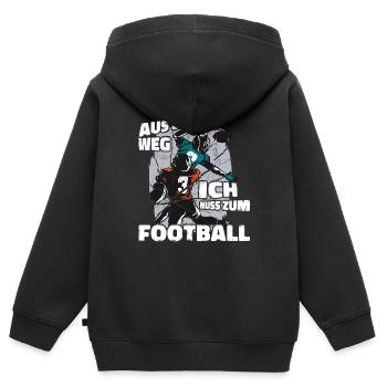 Aus Dem Weg Ich Muss Zum Football - Kinder Premium Organic Zip Hoodie - Schwarz - Hinten - AI Model Kid Male (0cm)