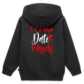 Je préfère sortir avec moi-même 2 - Sweat Premium à capuche zippé enfant bio - noir - Dos - AI Model Kid Male (0cm)