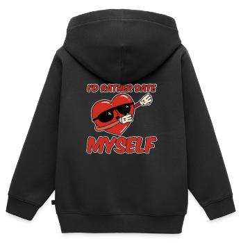 I'd Rather Date Myself 4 - Kinder Premium Organic Zip Hoodie - Schwarz - Hinten - AI Model Kid Male (0cm)