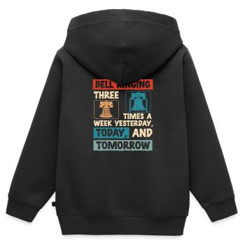 Funny Bell Ringing Hobby Three Times A Week For - Kids Premium Organic Zip-up Hoodie - black - Back - AI Model Kid Male (0cm)
