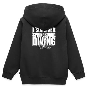 Plongeurs survivants - Sweat Premium à capuche zippé enfant bio - noir - Dos - AI Model Kid Male (0cm)