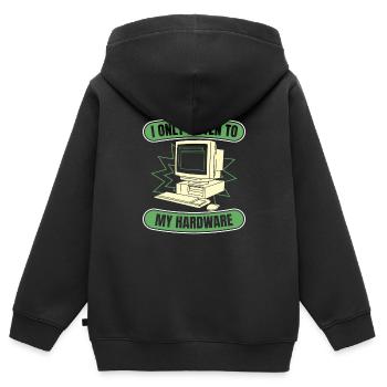 Developer Coder Programmer Hardware - Kids Premium Organic Zip-up Hoodie - black - Back - AI Model Kid Male (0cm)