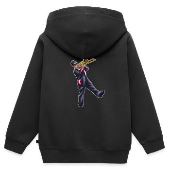 Spielmannszug Posaune Kerl - Kinder Premium Organic Zip Hoodie - Schwarz - Hinten - AI Model Kid Male (0cm)