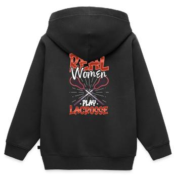 Lacrosse-spieler Lacrosse-trainer Lax Player - Kinder Premium Organic Zip Hoodie - Schwarz - Hinten - AI Model Kid Male (0cm)