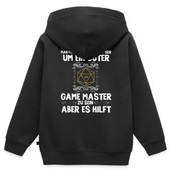 Mann Muss Nicht Bekloppt Sein Game Master Pen And - Kinder Premium Organic Zip Hoodie - Schwarz - Hinten - AI Model Kid Male (0cm)