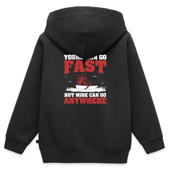 Yours Can Go Fast Cool Airboating A Swamp Boater - Kids Premium Organic Zip-up Hoodie - black - Back - AI Model Kid Male (0cm)