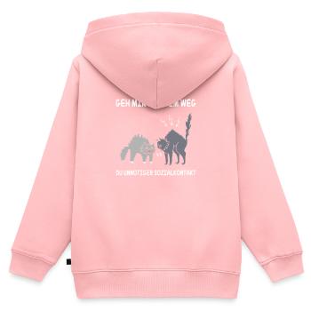 Geh mir aus dem Weg unnötiger Sozialkontakt Katze - Kinder Premium Organic Zip Hoodie - Rosa - Hinten - AI Model Kid Female (0cm)