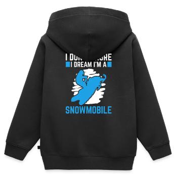 Rêve, je suis un - Sweat Premium à capuche zippé enfant bio - noir - Dos - AI Model Kid Male (0cm)