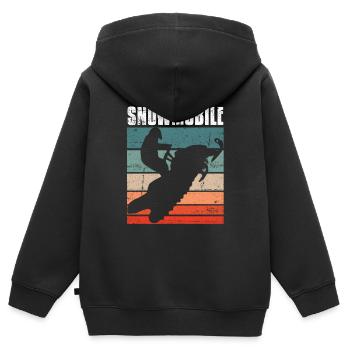 Vintage Motorschlitten Motorschlitten - Kinder Premium Organic Zip Hoodie - Schwarz - Hinten - AI Model Kid Male (0cm)