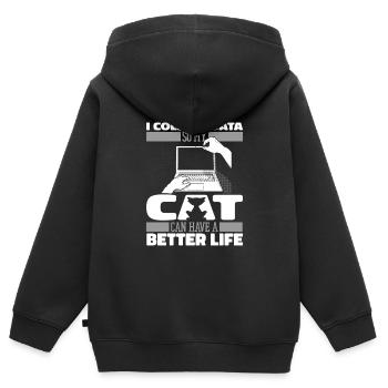 Data Science Data Analyst Katze - Kinder Premium Organic Zip Hoodie - Schwarz - Hinten - AI Model Kid Male (0cm)