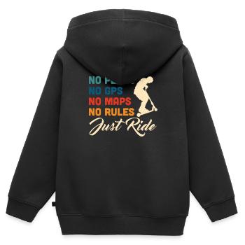 Scooter Scooter Scooter Cadeau - Sweat Premium à capuche zippé enfant bio - noir - Dos - AI Model Kid Male (0cm)