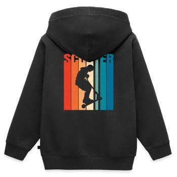 Scooter Scooter Scooter Cadeau - Sweat Premium à capuche zippé enfant bio - noir - Dos - AI Model Kid Male (0cm)