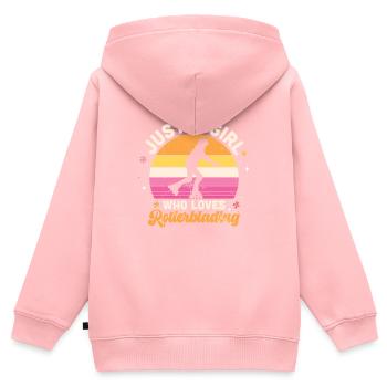 Inlineskating Inlineskater Geschenk - Kinder Premium Organic Zip Hoodie - Rosa - Hinten - AI Model Kid Female (0cm)