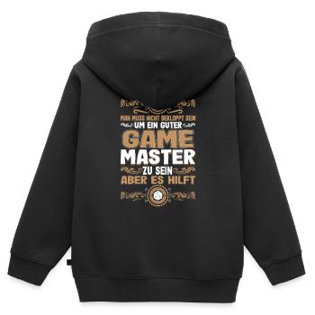 Mann Muss Nicht Bekloppt Sein Game Master Pen And - Kinder Premium Organic Zip Hoodie - Schwarz - Hinten - AI Model Kid Male (0cm)