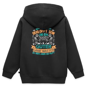 Mann Muss Nicht Bekloppt Sein Game Master Pen And - Kinder Premium Organic Zip Hoodie - Schwarz - Hinten - AI Model Kid Male (0cm)