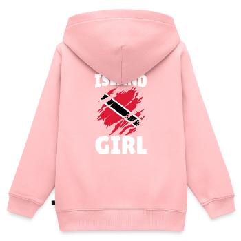 Island Trini Girls Tobago Trinidad Trinidad - Sweat Premium à capuche zippé enfant bio - rose - Dos - AI Model Kid Female (0cm)