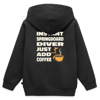 Diving Diver Café - Sweat Premium à capuche zippé enfant bio - noir - Dos - AI Model Kid Male (0cm)