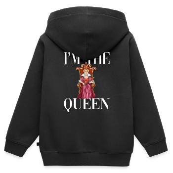 Ich bin die Königin - Kinder Premium Organic Zip Hoodie - Schwarz - Hinten - AI Model Kid Male (0cm)
