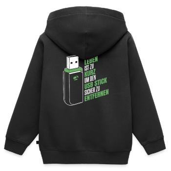 Entwickler Coder Programmierer USB - Kinder Premium Organic Zip Hoodie - Schwarz - Hinten - AI Model Kid Male (0cm)