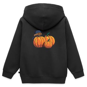 Thanksgiving Hut - Kinder Premium Organic Zip Hoodie - Schwarz - Hinten - AI Model Kid Male (0cm)