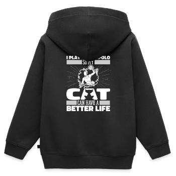 Wasserball Wasserballer Katze - Kinder Premium Organic Zip Hoodie - Schwarz - Hinten - AI Model Kid Male (0cm)