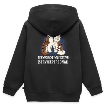 Norwegische Waldkatze - Kinder Premium Organic Zip Hoodie - Schwarz - Hinten - AI Model Kid Male (0cm)