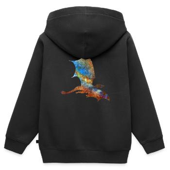 Farbiger Drache - Kinder Premium Organic Zip Hoodie - Schwarz - Hinten - AI Model Kid Male (0cm)