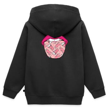 Smoothie Zunge - Kinder Premium Organic Zip Hoodie - Schwarz - Hinten - AI Model Kid Male (0cm)