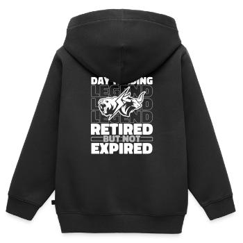 Retraités Day Trading Day Trader - Sweat Premium à capuche zippé enfant bio - noir - Dos - AI Model Kid Male (0cm)