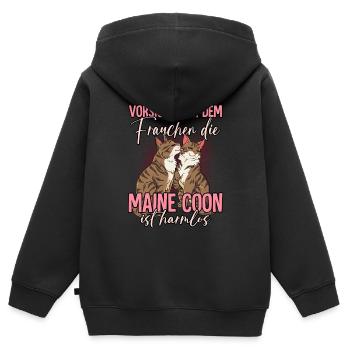 Maine Coon - Kinder Premium Organic Zip Hoodie - Schwarz - Hinten - AI Model Kid Male (0cm)