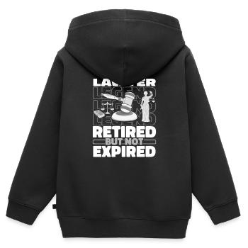 Anwalt Jurist Jura Rentner - Kinder Premium Organic Zip Hoodie - Schwarz - Hinten - AI Model Kid Male (0cm)