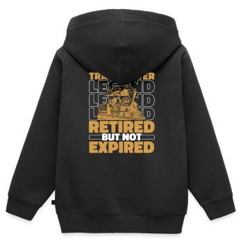 Retired train driver - Kids Premium Organic Zip-up Hoodie - black - Back - AI Model Kid Male (0cm)
