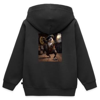 Cute Sea Otter Pet Dabbing Pirate Otter - Kids Premium Organic Zip-up Hoodie - black - Back - AI Model Kid Male (0cm)