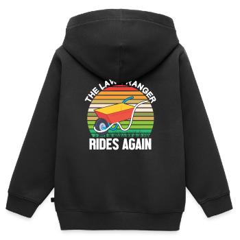 Le garde forestier monte à nouveau gardien au - Sweat Premium à capuche zippé enfant bio - noir - Dos - AI Model Kid Male (0cm)