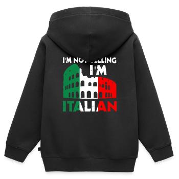 Ich Schreie Nicht, Dass Ich Italienisches - Kinder Premium Organic Zip Hoodie - Schwarz - Hinten - AI Model Kid Male (0cm)