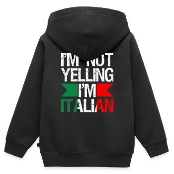 Ich Schreie Nicht, Dass Ich Italienisches - Kinder Premium Organic Zip Hoodie - Schwarz - Hinten - AI Model Kid Male (0cm)
