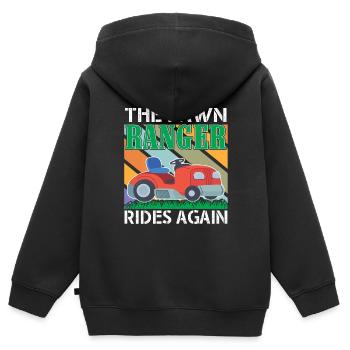 Le garde forestier monte à nouveau gardien au - Sweat Premium à capuche zippé enfant bio - noir - Dos - AI Model Kid Male (0cm)
