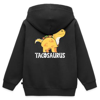 Taco dinosaur - Kids Premium Organic Zip-up Hoodie - black - Back - AI Model Kid Male (0cm)
