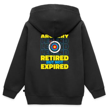 Tir à l’arc Archer Retraités - Sweat Premium à capuche zippé enfant bio - noir - Dos - AI Model Kid Male (0cm)